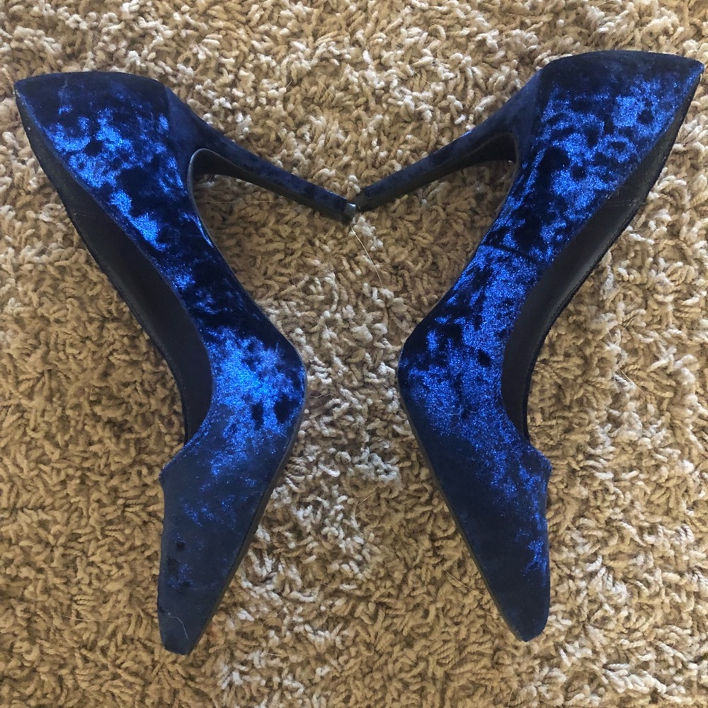 Blue Velvet Heels